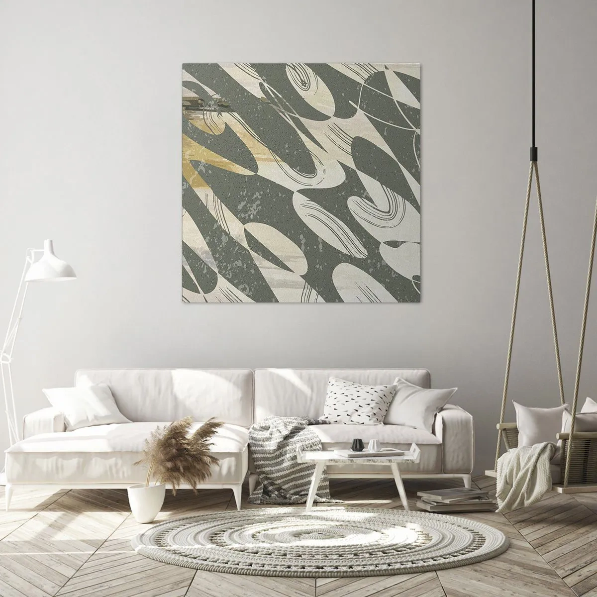 Canvastavla - Bild på duk - Rytmisk abstraktion - 60x60 cm