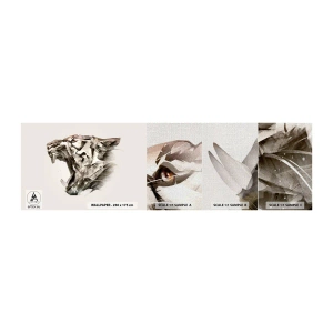 Provbit av fototapet Premium Canvas - Nu vet du vem som styr - Abstraktion, Tiger, Djur - 100x30 cm