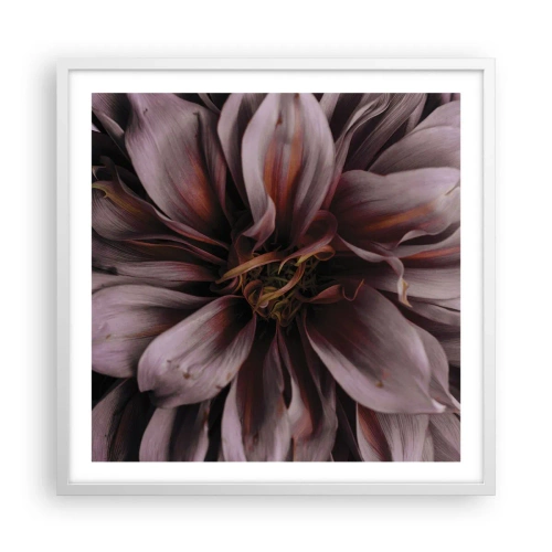 Affisch i vit ram - Blommigt hjärta - 60x60 cm