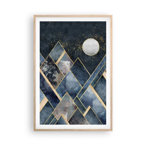 Affisch i ram av ljusek - Geometriskt landskap - 61x91 cm