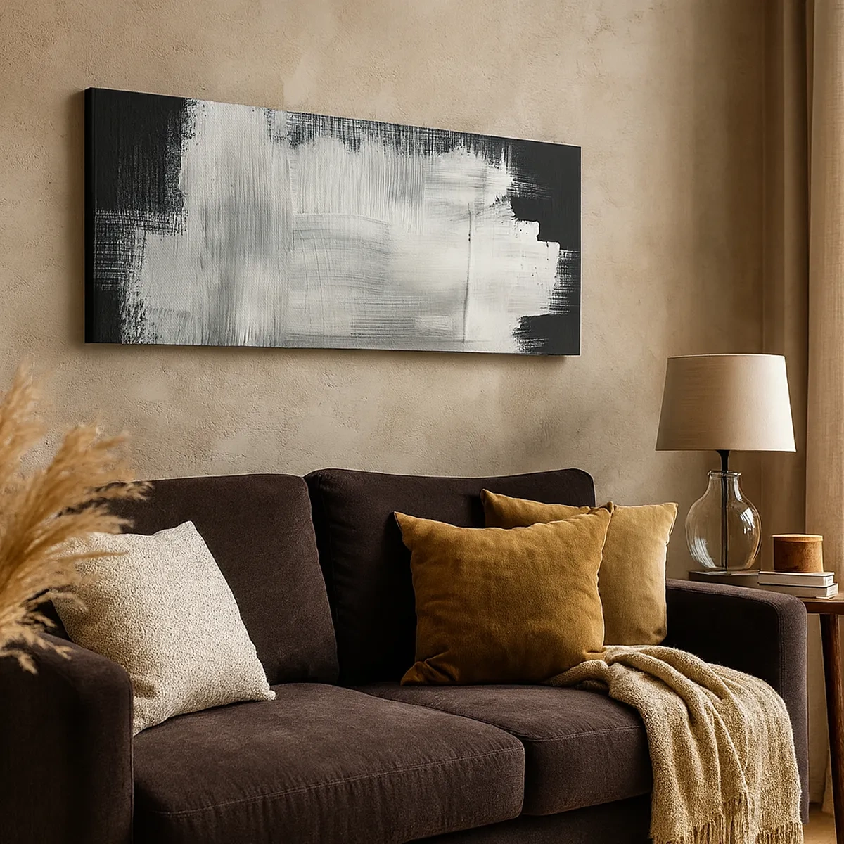 Canvastavla - Bild på duk - Vävd av det vertikala och horisontella - 30x30 cm