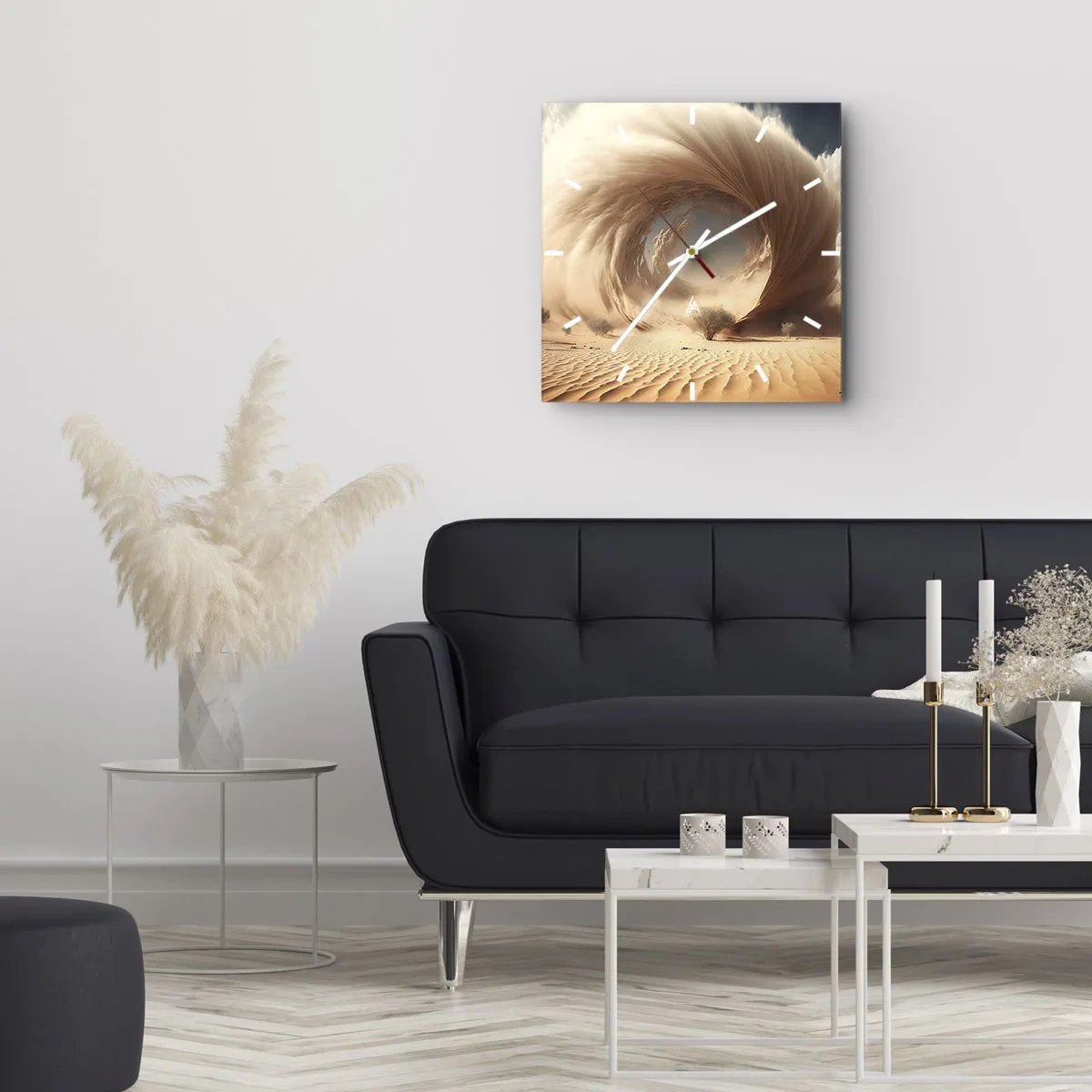 Väggklocka - Klocka på glas - Öppen portal - 30x30 cm