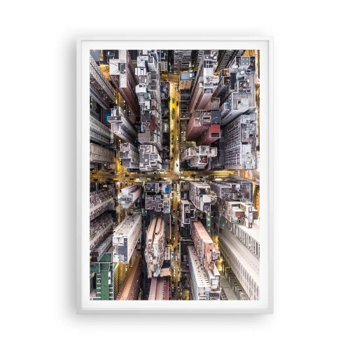 Affisch i vit ram - Hälsningar från Hongkong - 70x100 cm