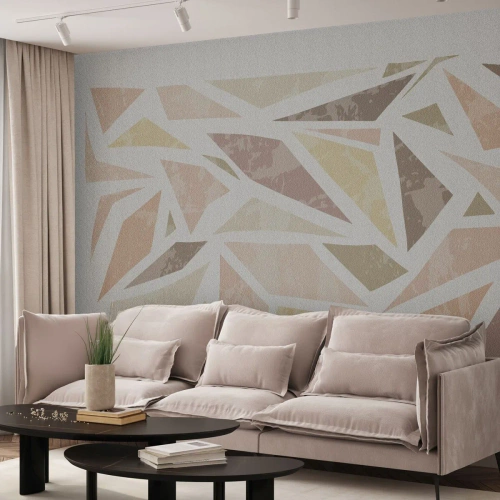 Självhäftande Fototapet Deluxe Sticker - Komposition av färgat glas - Minimalism, Pastell, Boho - 300x210 cm