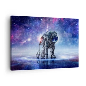 Canvastavla - Bild på duk - Astronaut i ett galaktiskt landskap - 70x50cm - Stjärnig himmel över mig - Modern väggdekoration för vardagsrum och sovrum ARTTOR