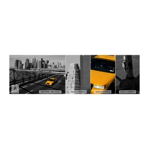 Provbit av självhäftande fototapet Deluxe Sticker - Storstadens färg - Stad, New York, Arkitektur - 100x30 cm