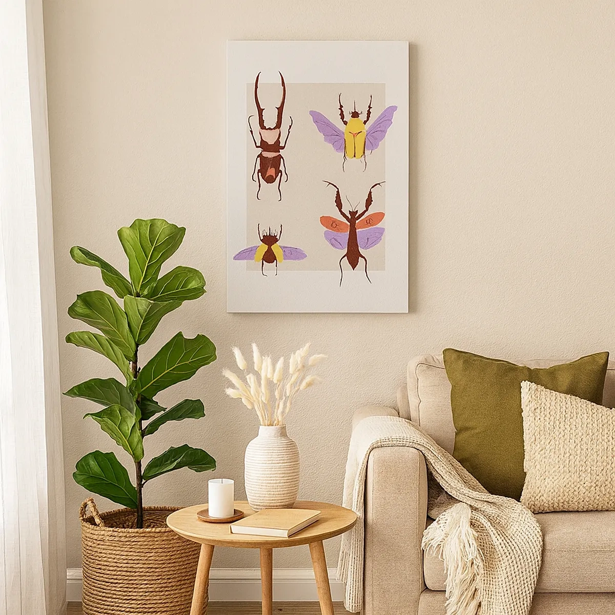 Canvastavla - Bild på duk - Insektsvärlden - 50x70 cm