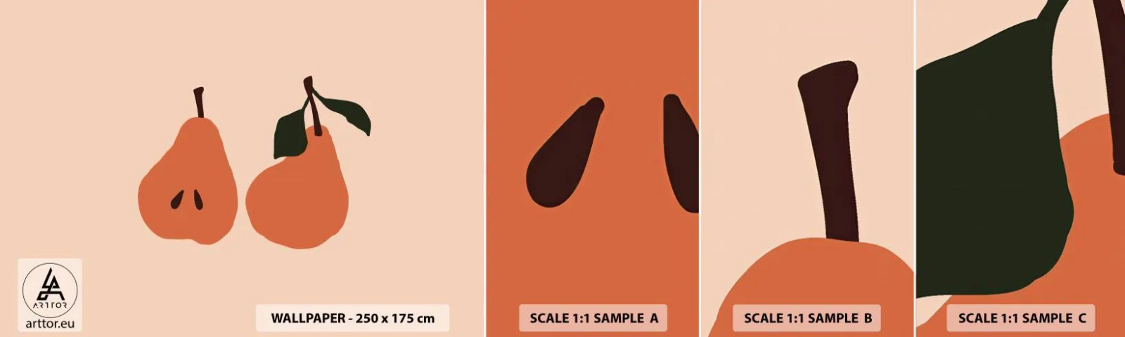 Fototapet Prov Standard Eco - Bara sötma - Päron, Frukt, Minimalistisk - 100x30 cm