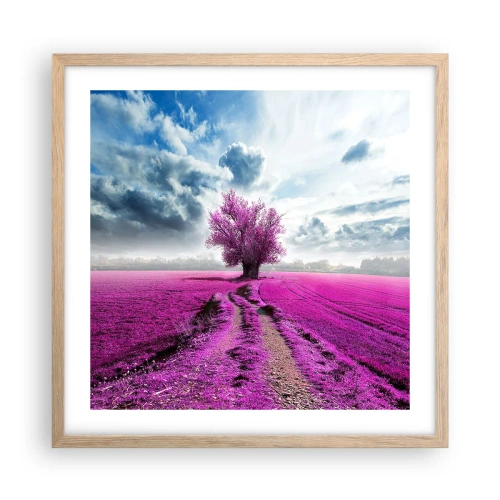 Affisch i ram av ljusek - Ljunghed - 50x50 cm