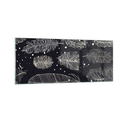 Glastavla - Bild på glas - Fjäderspets - 100x40 cm