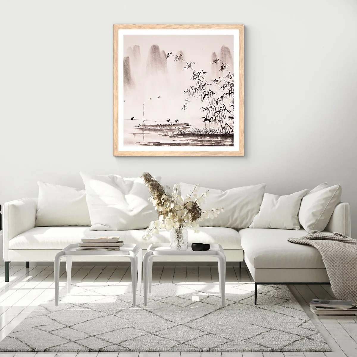 Affisch i ram av ljusek - Risfältens tystnad - 40x40 cm