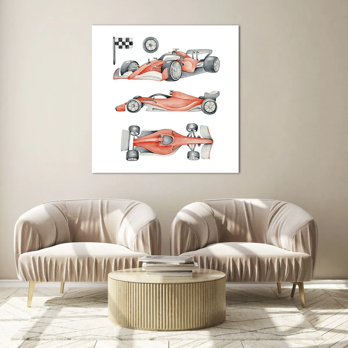 Glastavla - Bild på glas - Att komma ikapp en dröm - 60x60 cm