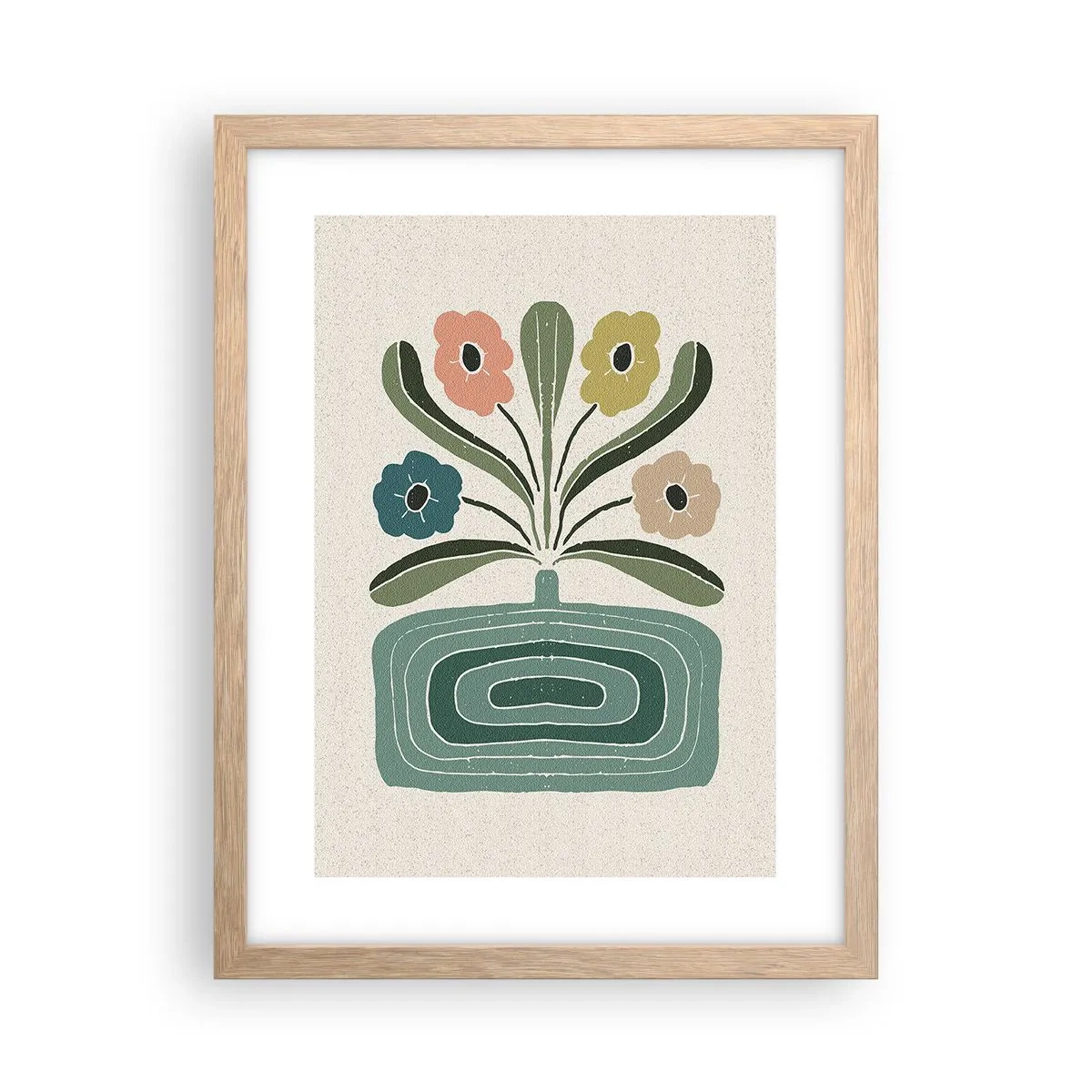 Affisch i ram av ljusek - Symmetrisk bukett - 30x40 cm