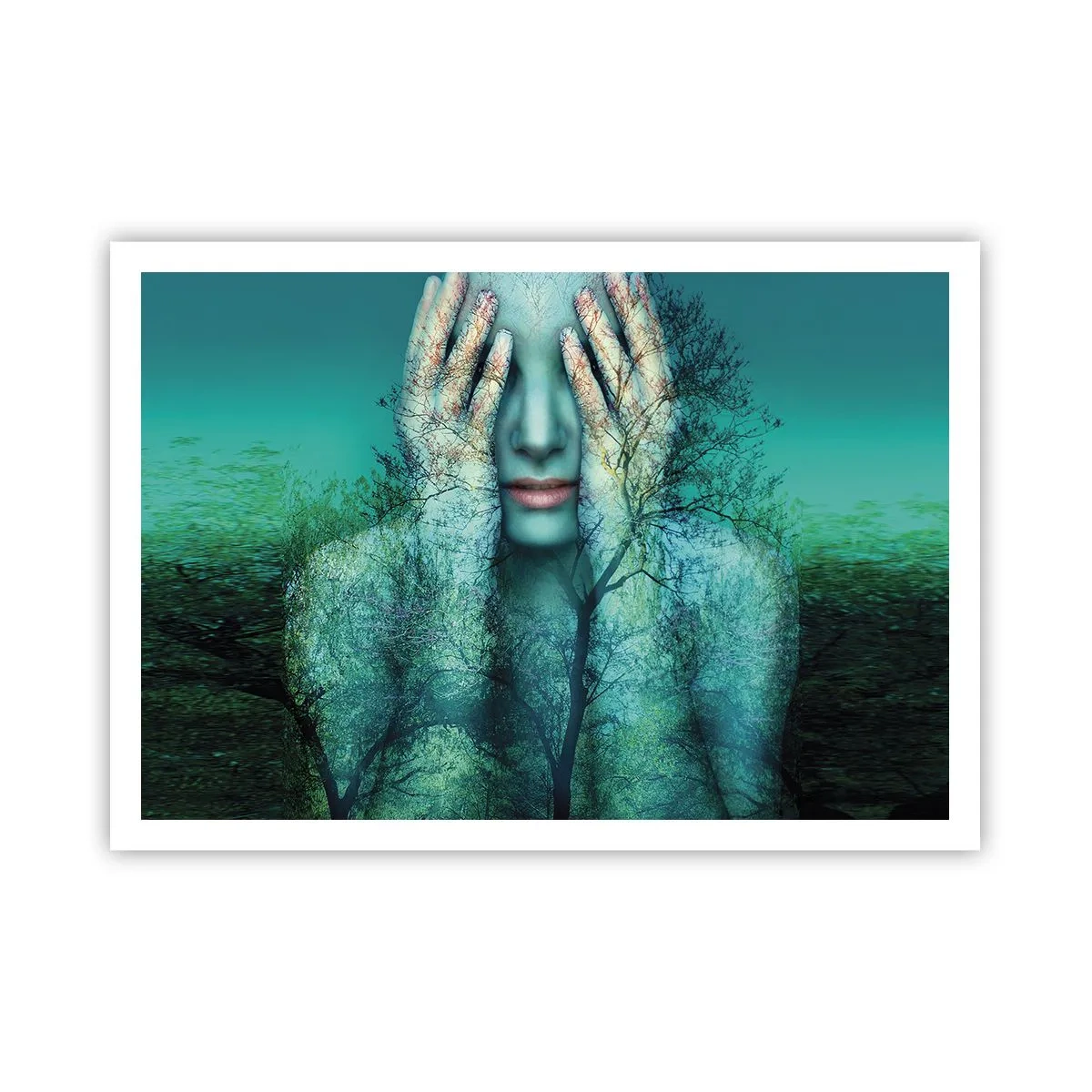 Affisch - Doppad i blått - 100x70 cm