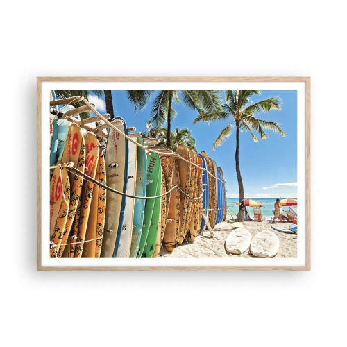 Affisch i ram av ljusek - Solig lek - 100x70 cm