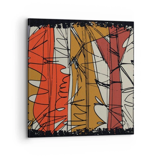 Canvastavla - Bild på duk - Spontan komposition - 70x70 cm