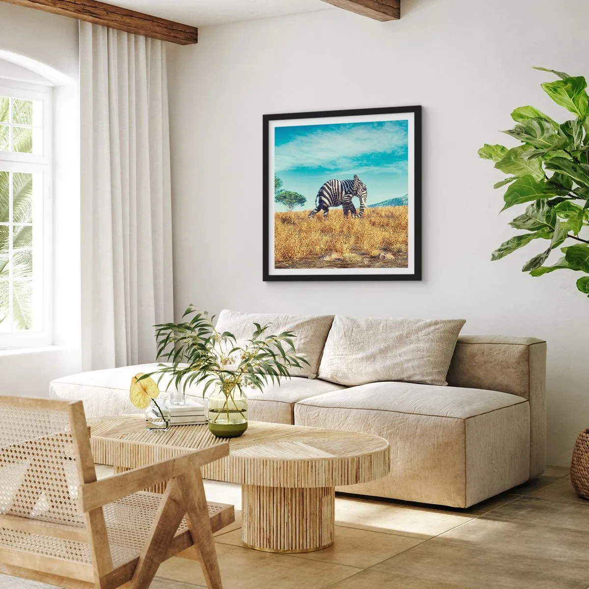 Affisch i svart ram - Grått är ute - 50x50 cm