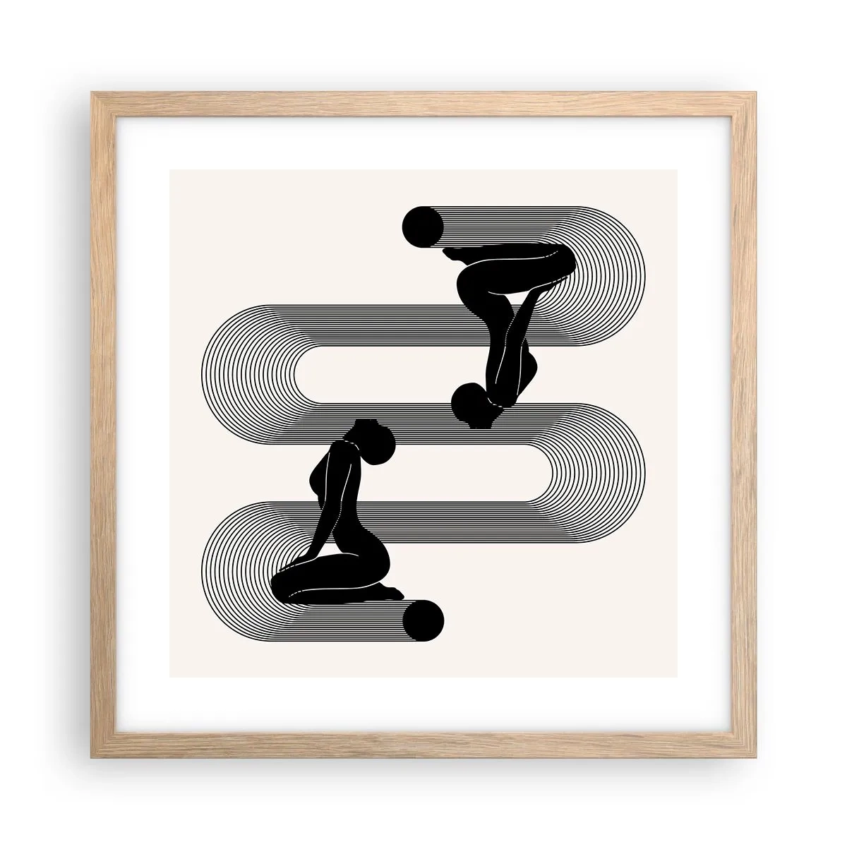 Affisch i ram av ljusek - Sensuell symmetri - 40x40 cm