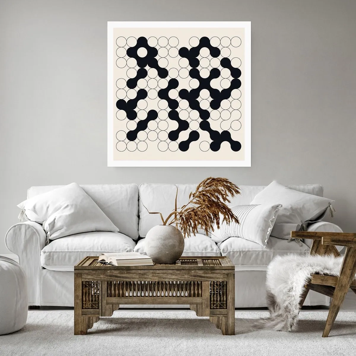 Affisch - Kinesiskt spel - variation - 30x30 cm