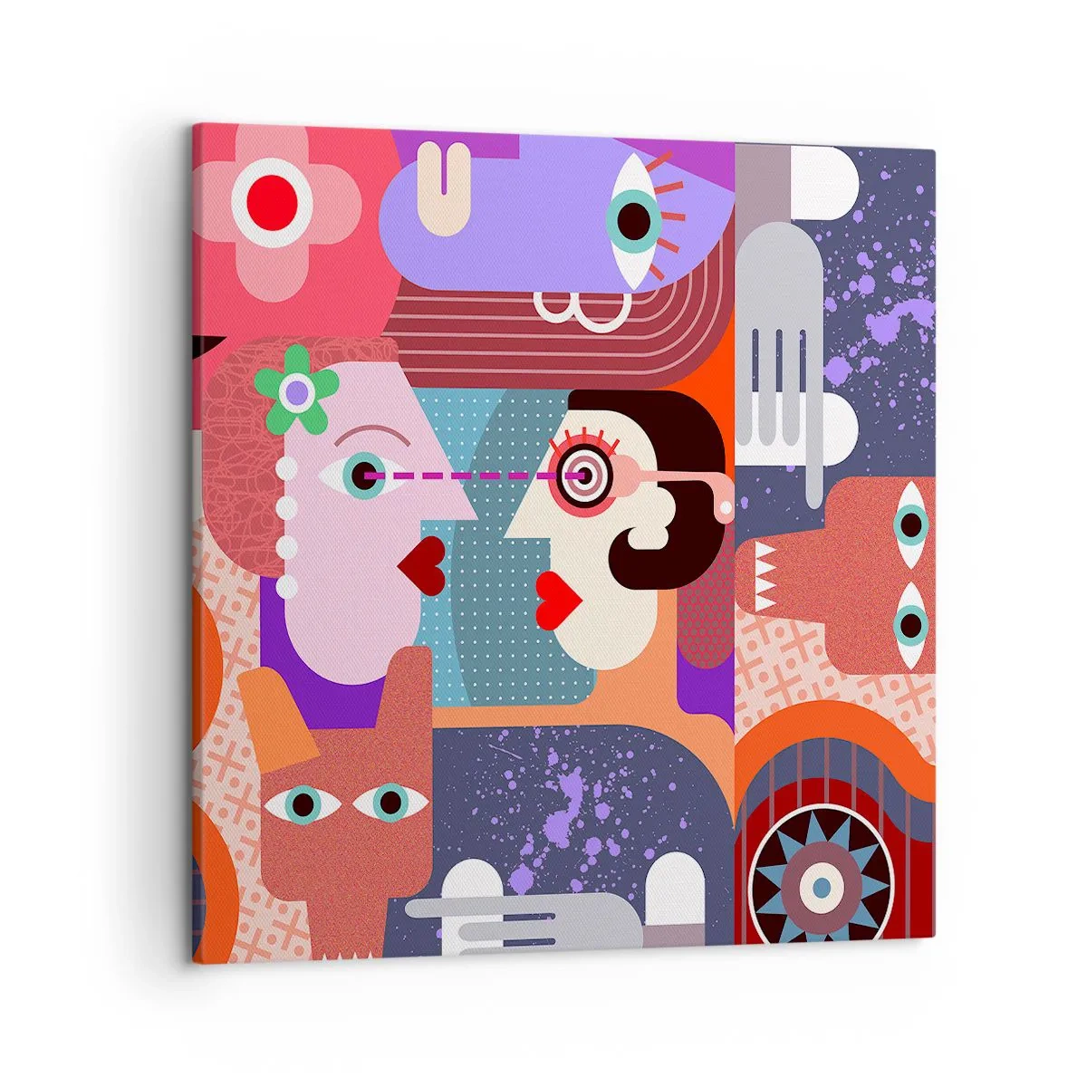 Canvastavla - Bild på duk - Öga mot öga - 50x50 cm