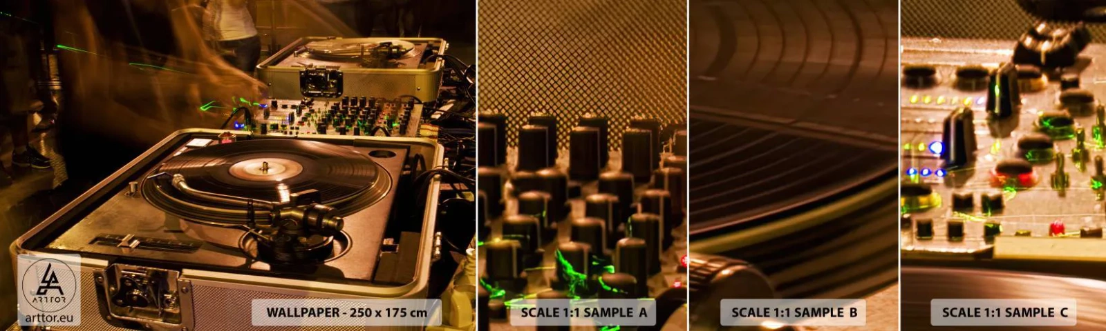 Fototapet Prov Standard Eco - Känner du kraften? - musik, DJ, Vinyl - 100x30 cm