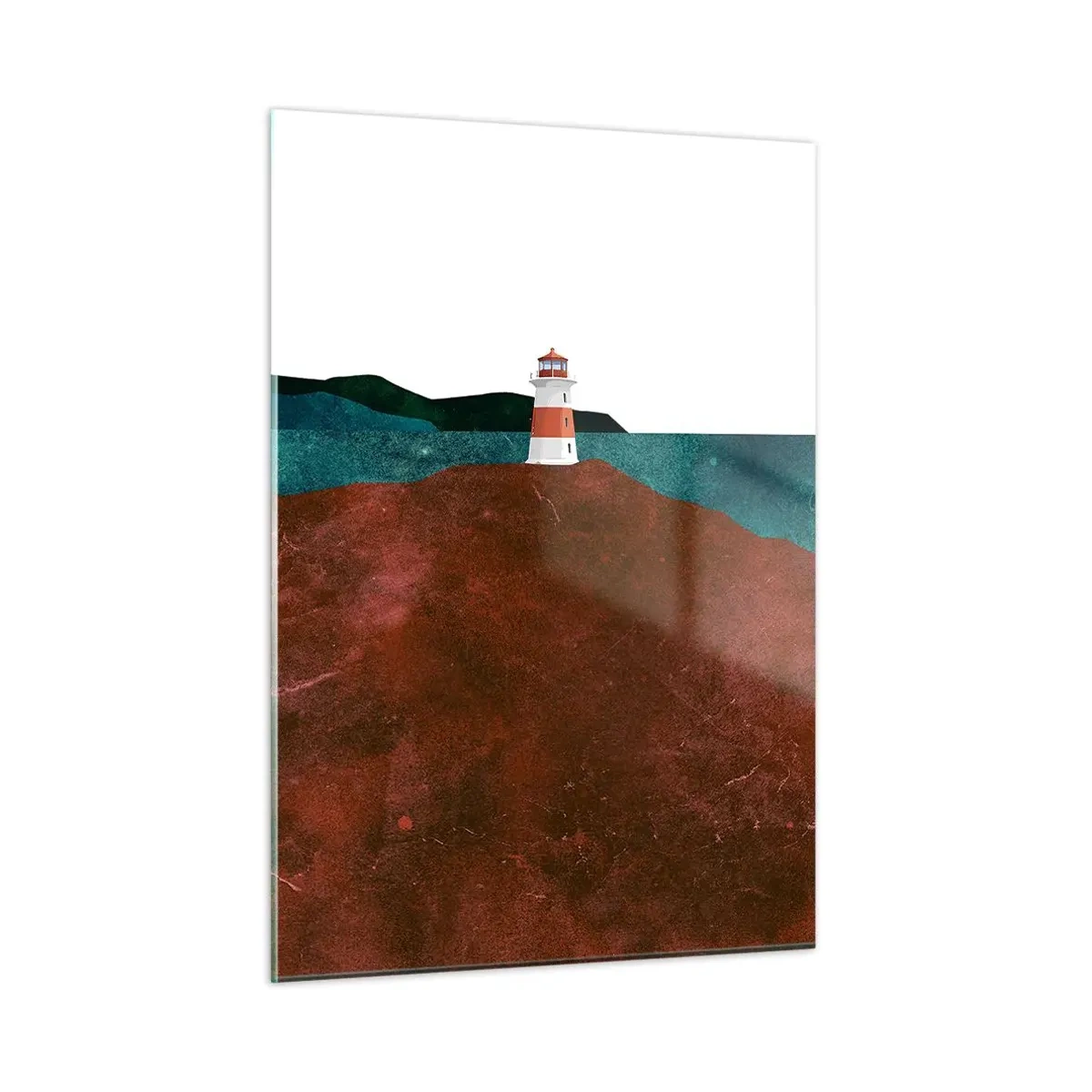 Glastavla - Bild på glas - Med blicken riktad mot havet - 50x70 cm
