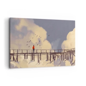 Canvastavla - Bild på duk - Blå saknad - 100x70 cm