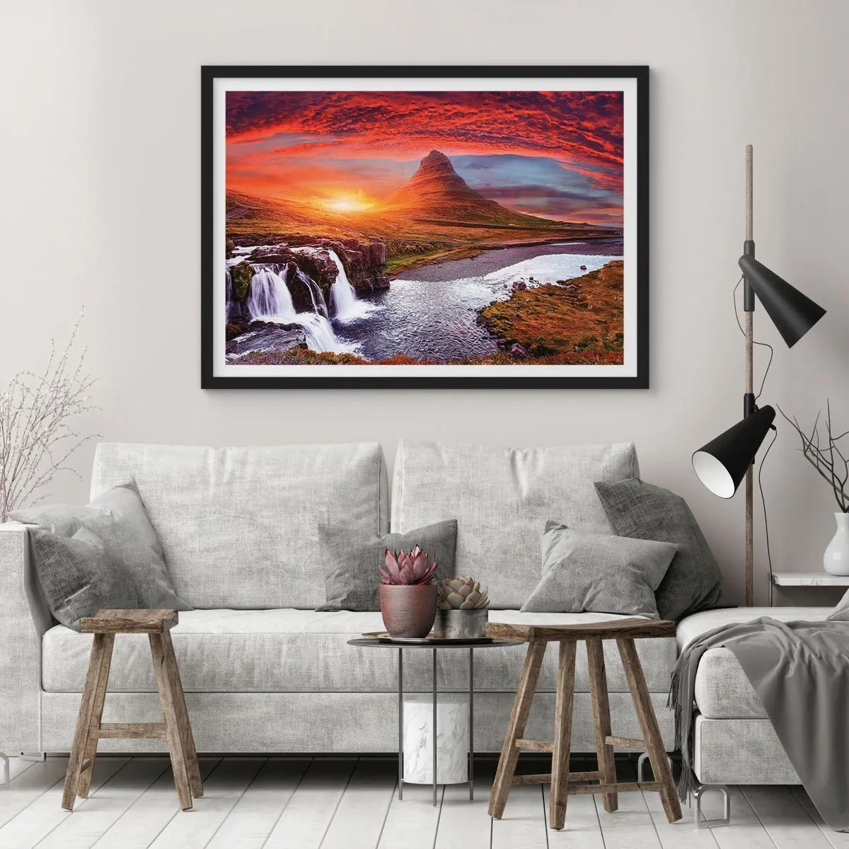 Affisch i svart ram - Utsikt över Midgård - 50x40 cm