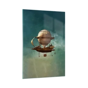 Glastavla - Bild på glas - Jules Verne hälsar - 70x100 cm