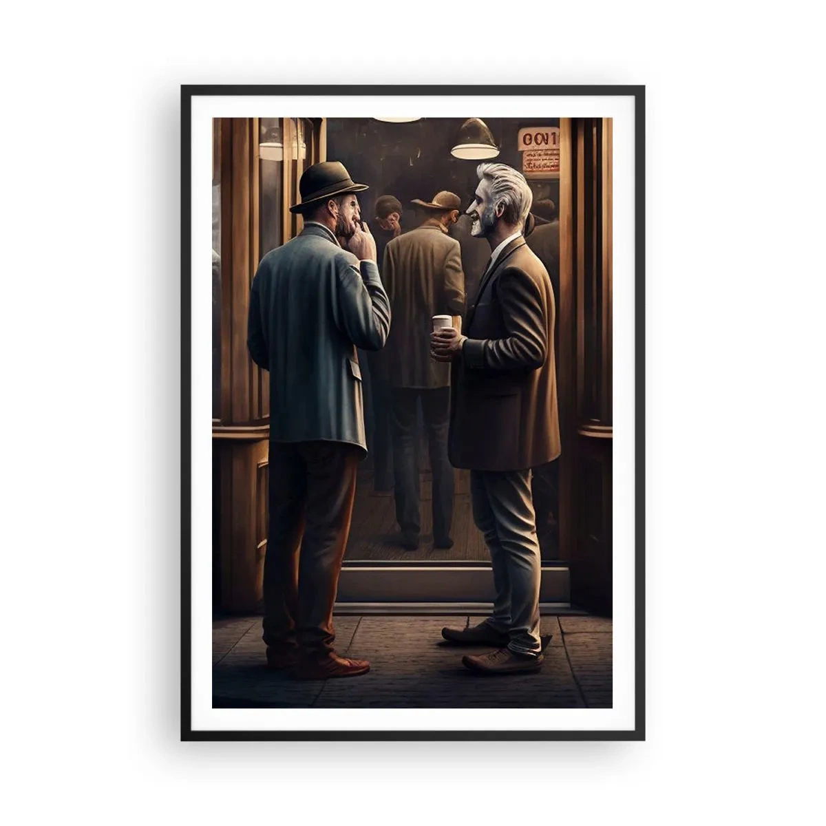 Affisch i svart ram - En bra stund på dagen - 70x100 cm