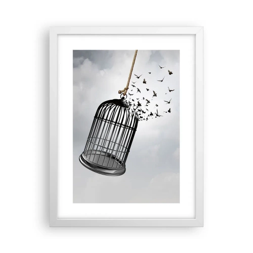 Affisch i vit ram - Tro...Hopp...Frihet! - 30x40 cm