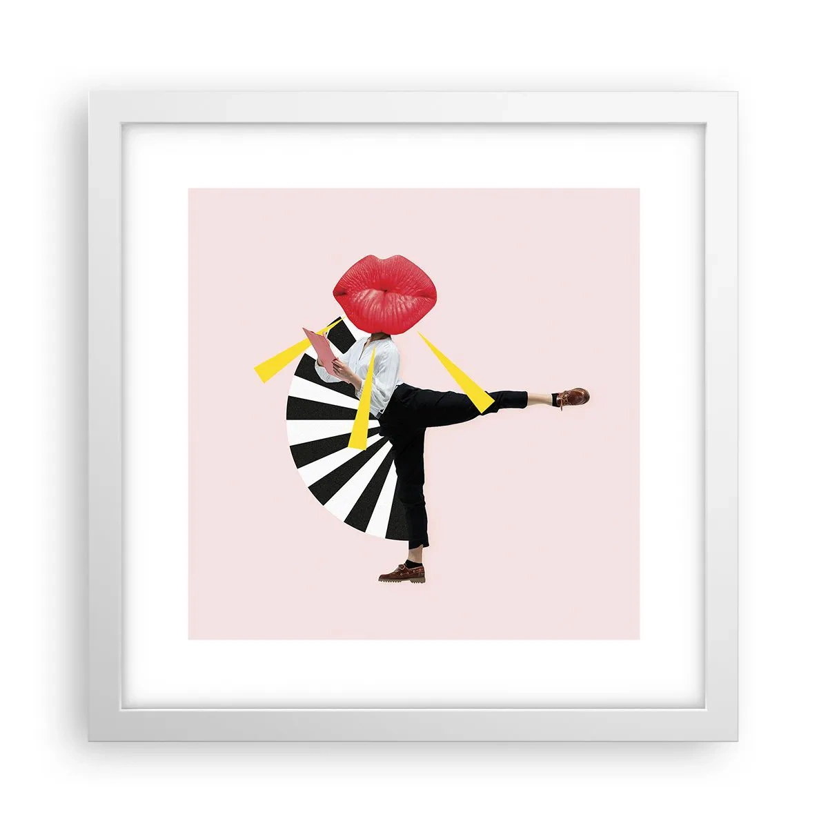 Affisch i vit ram - Surrealistisk pop-art - 30x30 cm