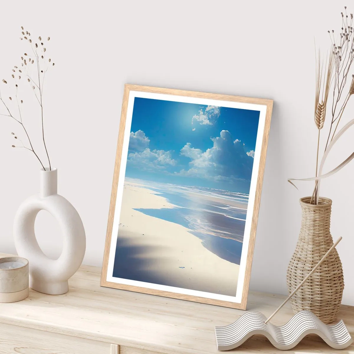 Affisch i ram av ljusek - Semester i paradiset - 61x91 cm