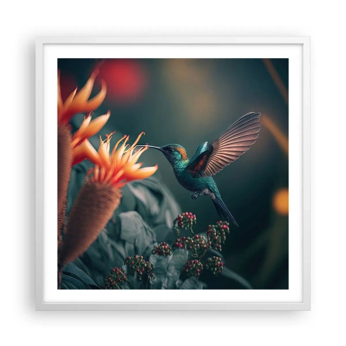Affisch i vit ram - Ett verkligt färgglatt liv - 60x60 cm