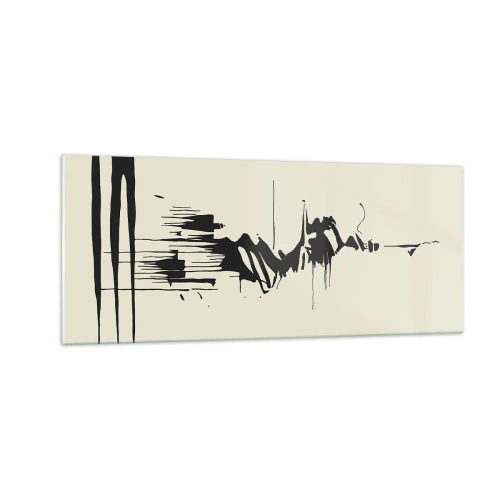 Glastavla - Bild på glas - Skyndsam abstraktion - 100x40 cm