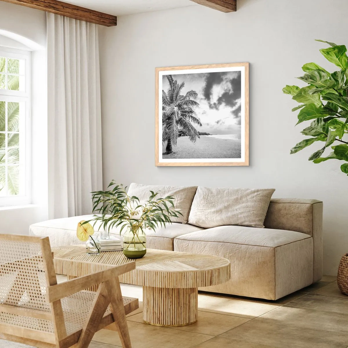 Affisch i ram av ljusek - När du längtar efter ensamheten... - 60x60 cm