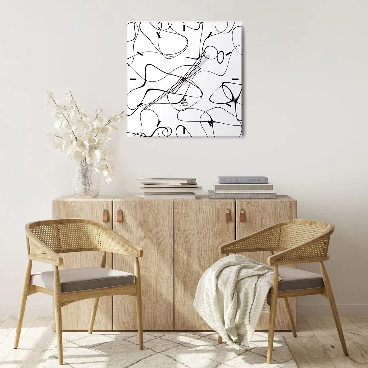 Väggklocka - Klocka på glas - Livets stigar, ödets tur - 40x40 cm