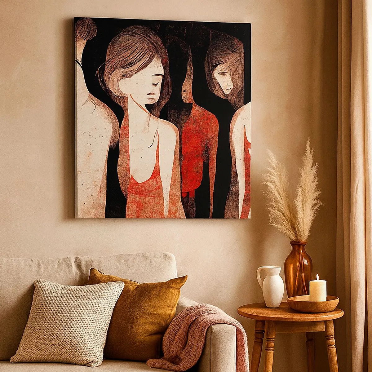 Canvastavla - Bild på duk - Madonnor av mörker - 30x30 cm