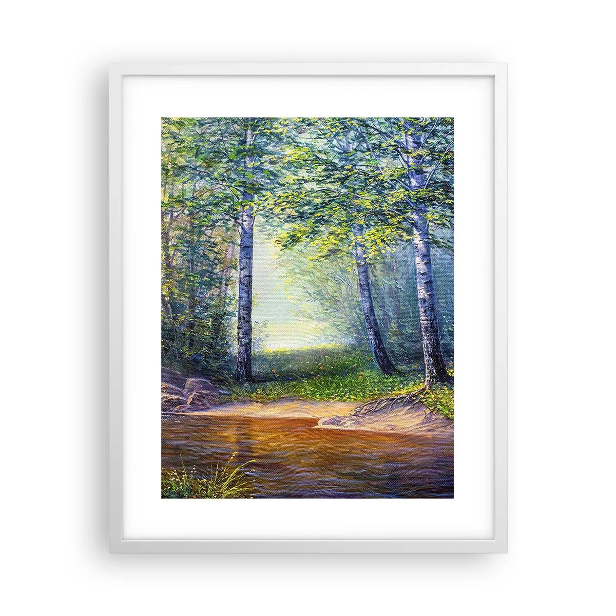 Affisch i vit ram - Idyllisk vy - 40x50 cm