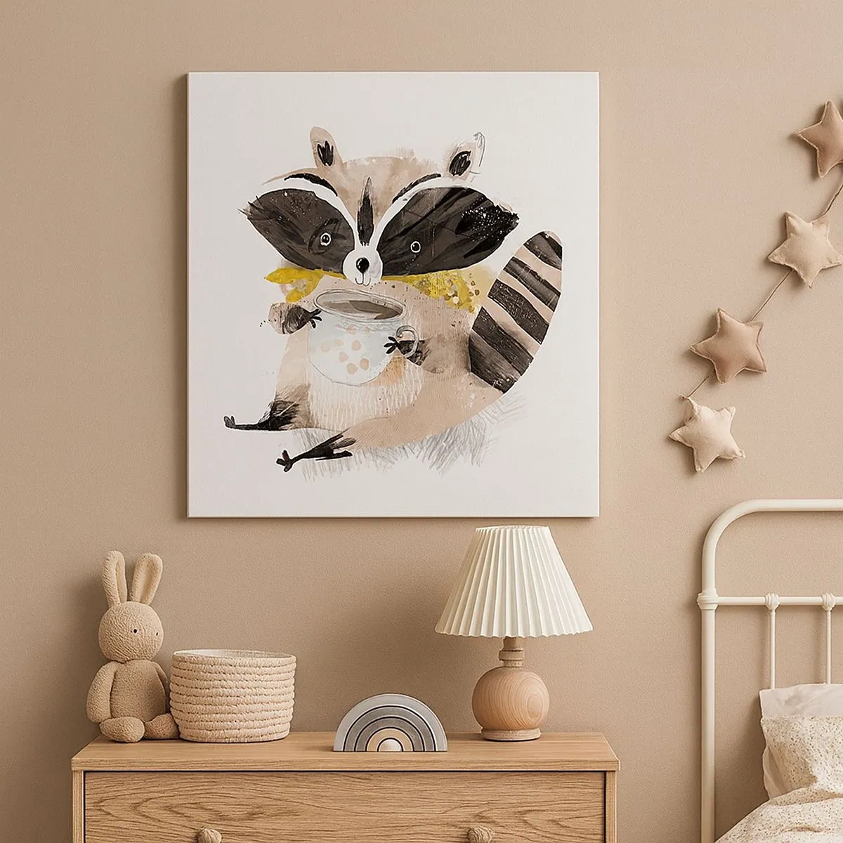 Canvastavla - Bild på duk - Min vän tvättbjörn - 30x30 cm