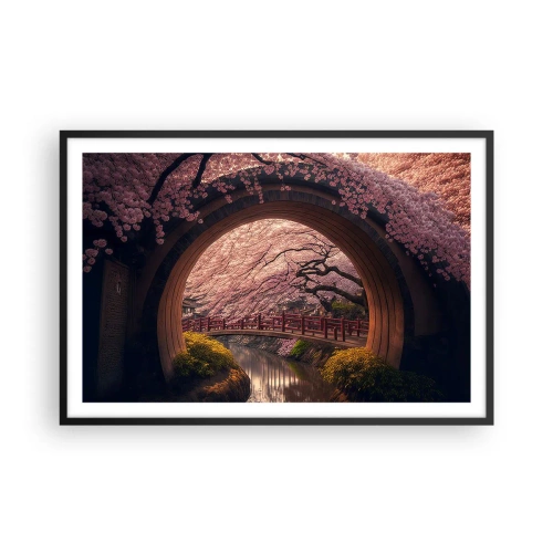 Affisch i svart ram - Japansk vår - 91x61 cm