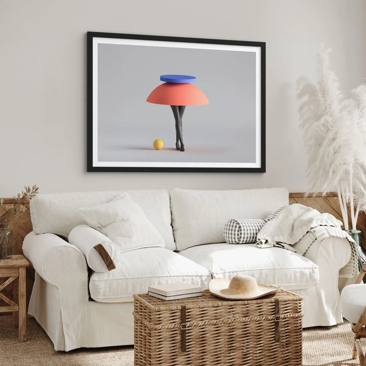 Affisch i svart ram - Surrealistisk komposition - 70x50 cm