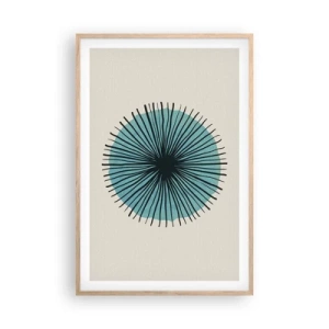 Affisch i ram av ljusek - Radier mot blått - 61x91 cm