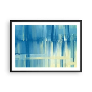 Affisch i svart ram - Komposition i turkos - 70x50 cm