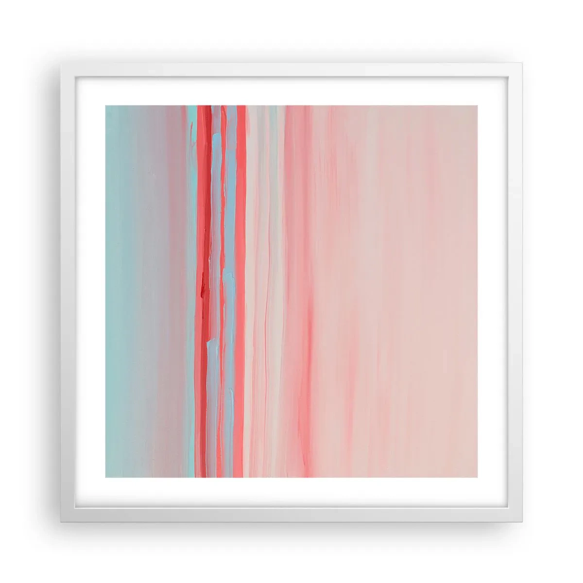 Affisch i vit ram - Abstraktion i gryningen - 50x50 cm