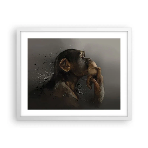 Affisch i vit ram - Säkert en tänkare - 50x40 cm