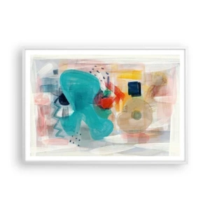 Affisch i vit ram - Ett färgglatt spel - 100x70 cm