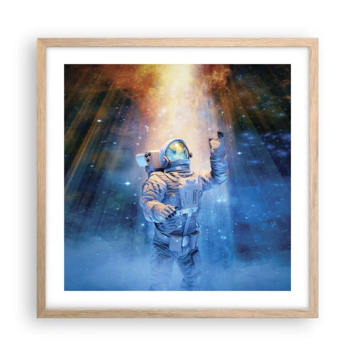 Affisch i ram av ljusek - Äntligen i målet - 50x50 cm