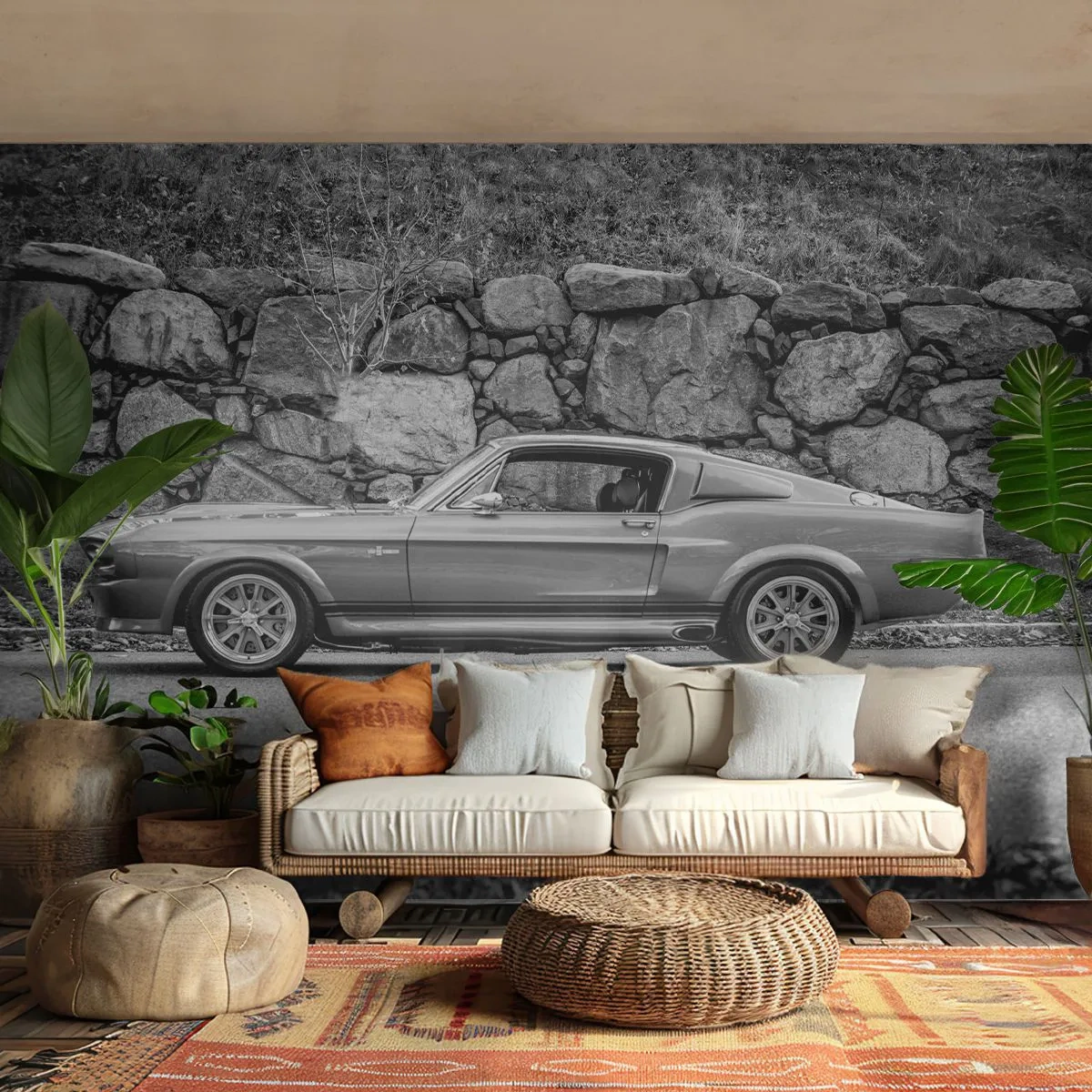 Fototapet Premium Canvas - Legend från 60-talet - Veteranbil, Bil, Sportbil - 400x280 cm