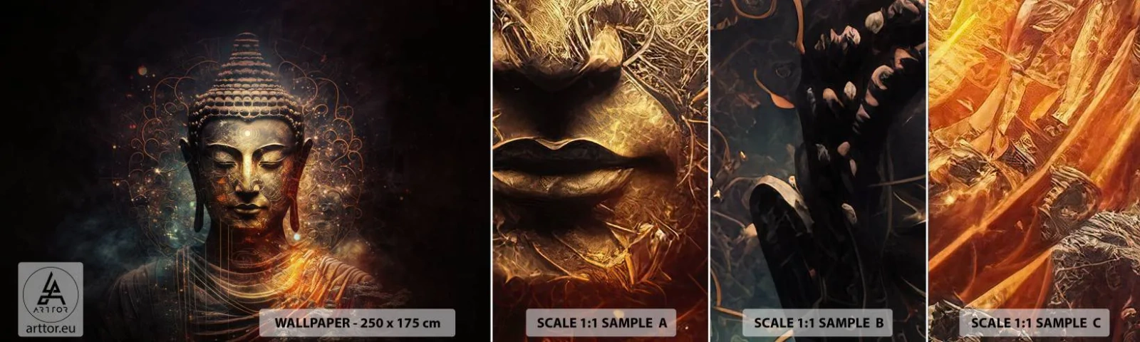 Fototapet Prov Standard Eco - Andlig balans - Buddha, Meditation, Religion - 100x30 cm